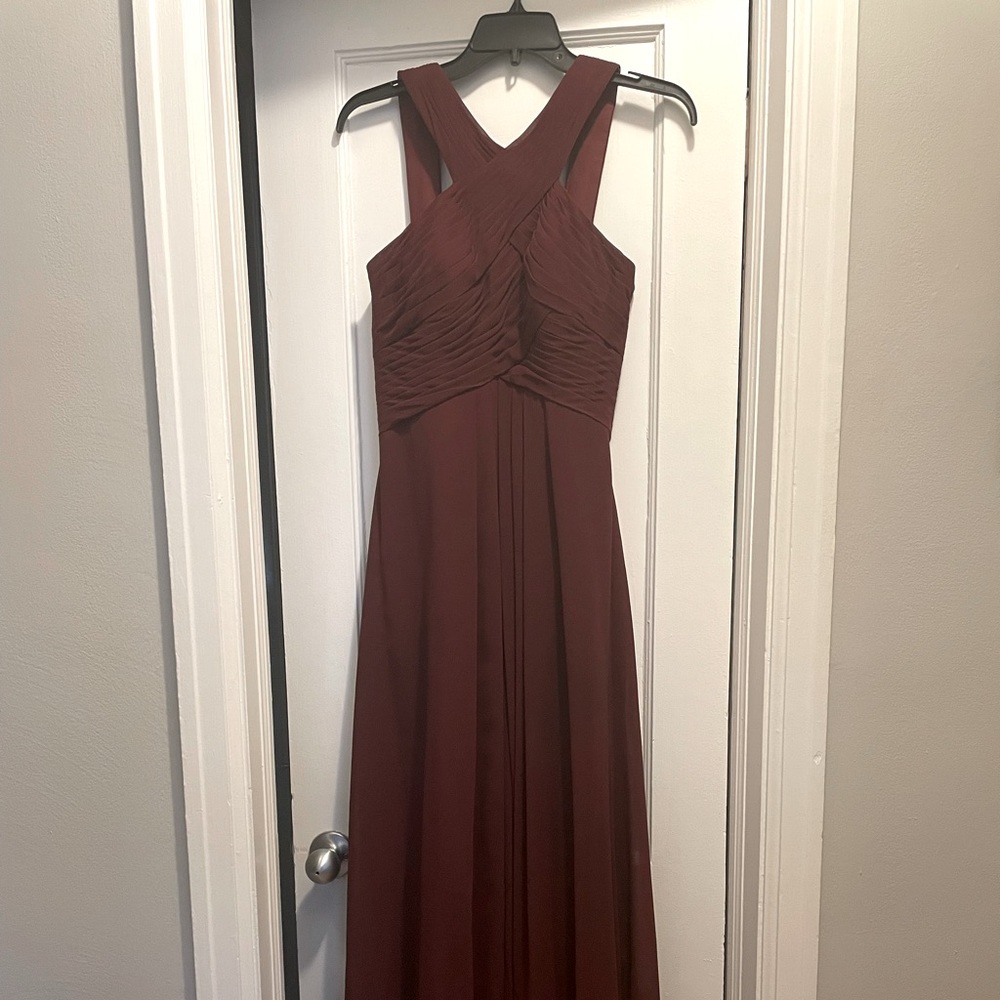 Floor-length formal dress- size 4, wine